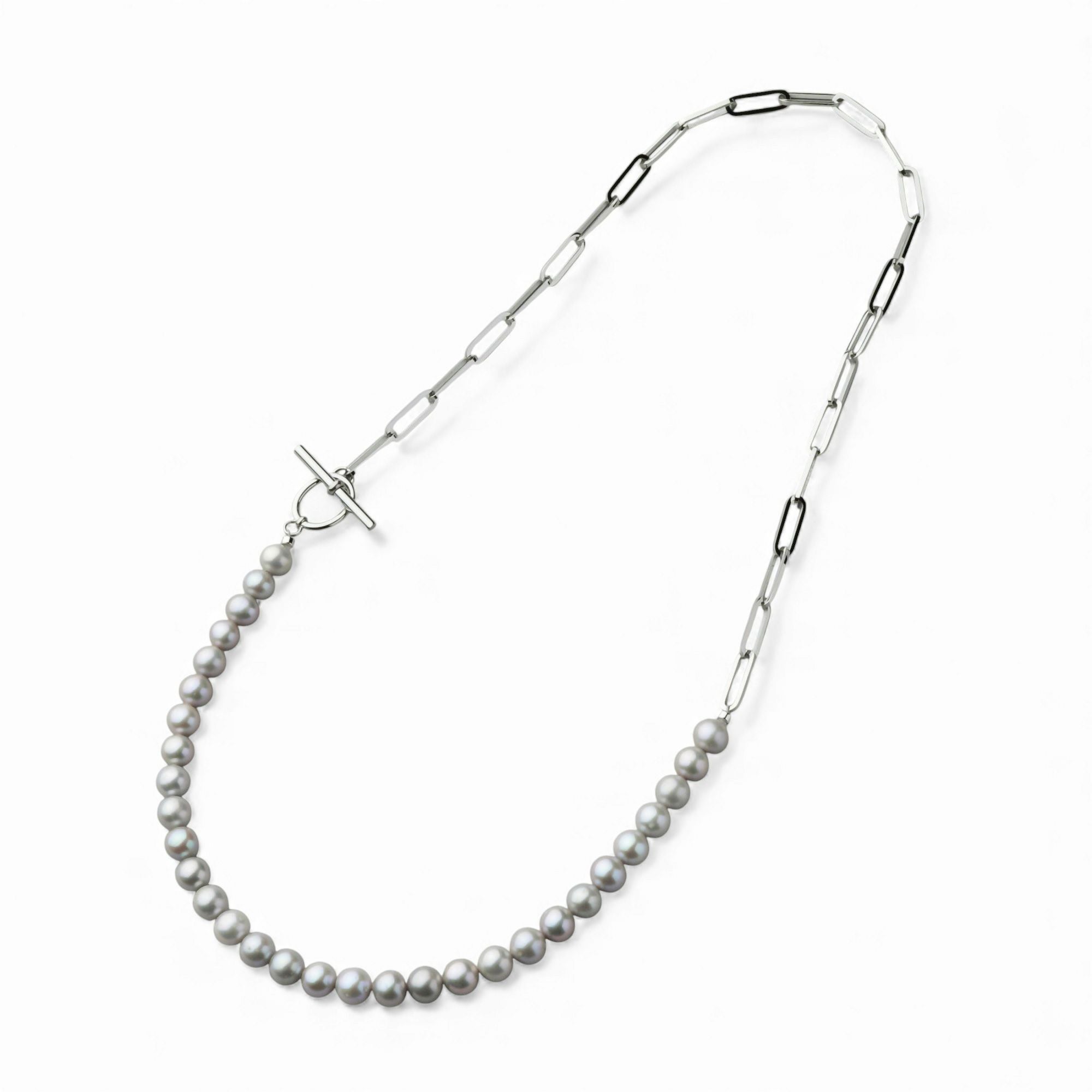 淡水真珠 ハーフチェーンネックレス