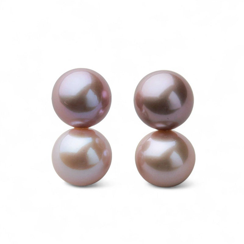 Bubble 淡水真珠 ダブルピアス　9mmUP K14WG