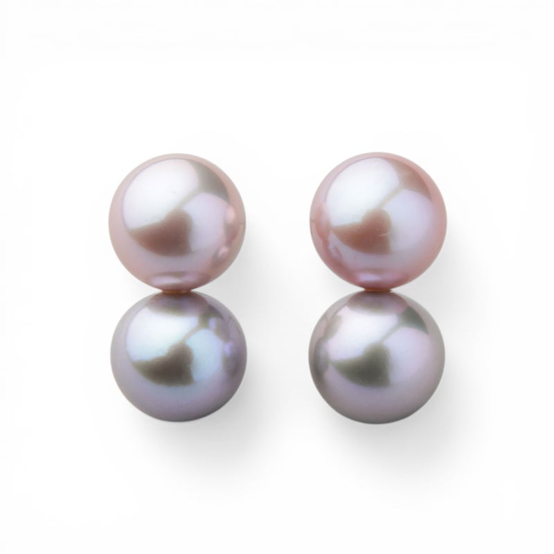 Bubble 淡水真珠 ダブルピアス　9mmUP K14WG