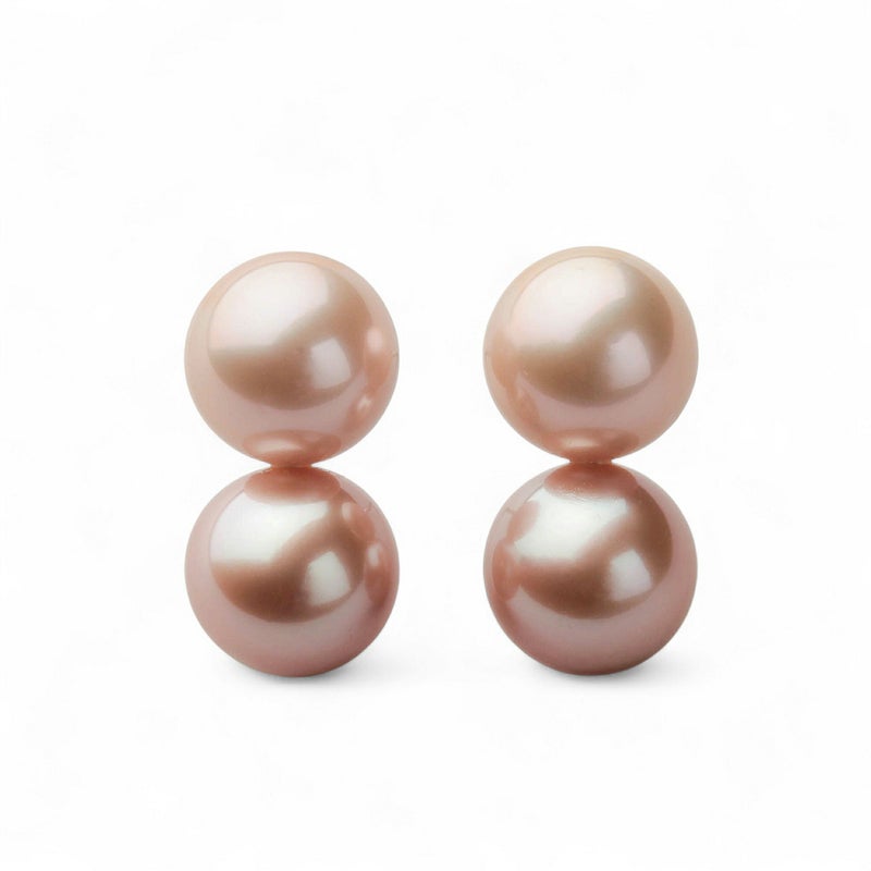 Bubble 淡水真珠 ダブルピアス　9mmUP K14WG