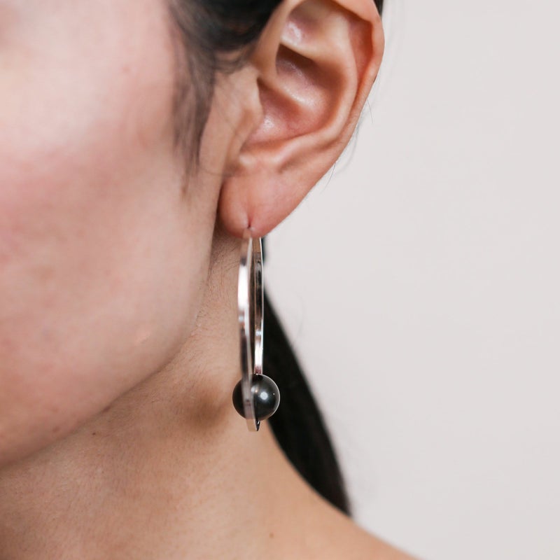 マルレナ ミラージュピアス タヒチ黒蝶真珠　11mmUP SV925/K14WG