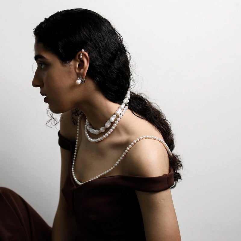 マルレナ マルゴピアス 淡水真珠　11mmUP SV925/K18WG