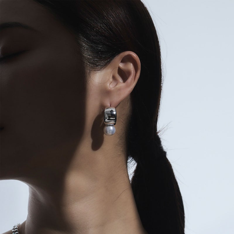 マルレナ マルゴピアス 淡水真珠　11mmUP SV925/K18WG