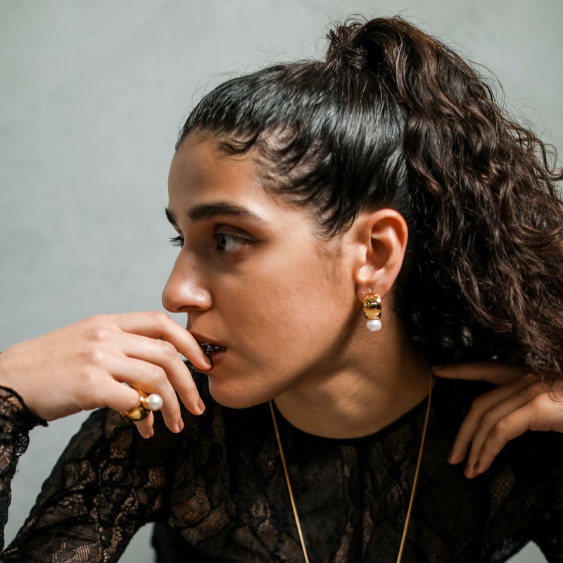 マルレナ マルゴピアス 淡水真珠　11mmUP SV925 GP/K18YG