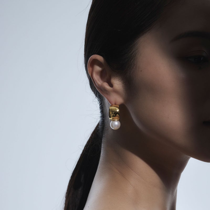 マルレナ マルゴピアス 淡水真珠　11mmUP SV925 GP/K18YG