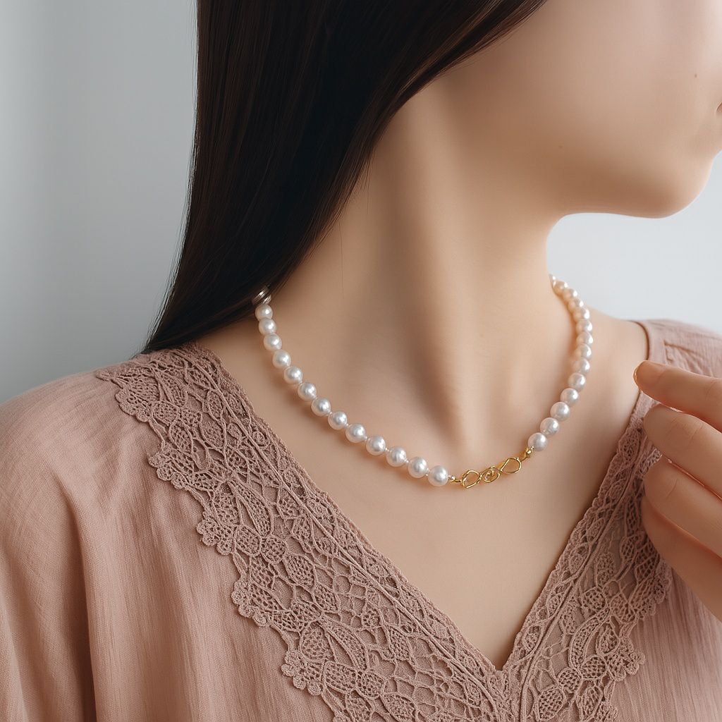 WEB限定】あこや真珠 バロック ネックレス 7.5-8.0mm SV925 GP | 7.0-8.0mm