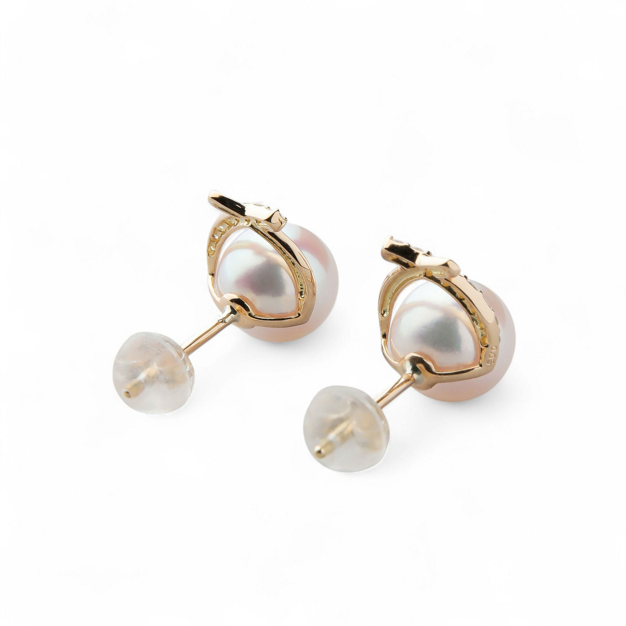 オーロラ花珠真珠 ピアス 7.5-8.0mm K18YG -TOP Quality- [WSP] | WSP