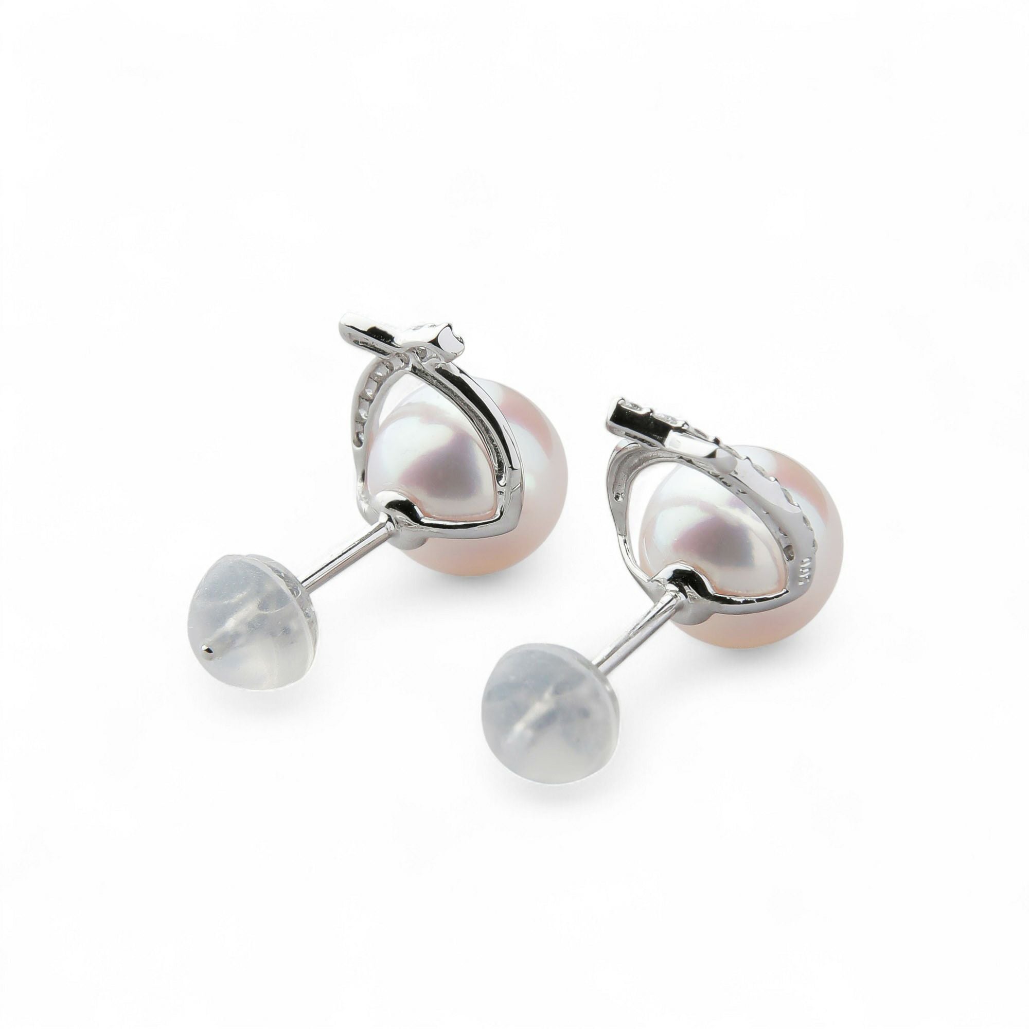 オーロラ花珠真珠 ピアス 7.5-8.0mm PT900 -TOP Quality- [WSP] | WSP