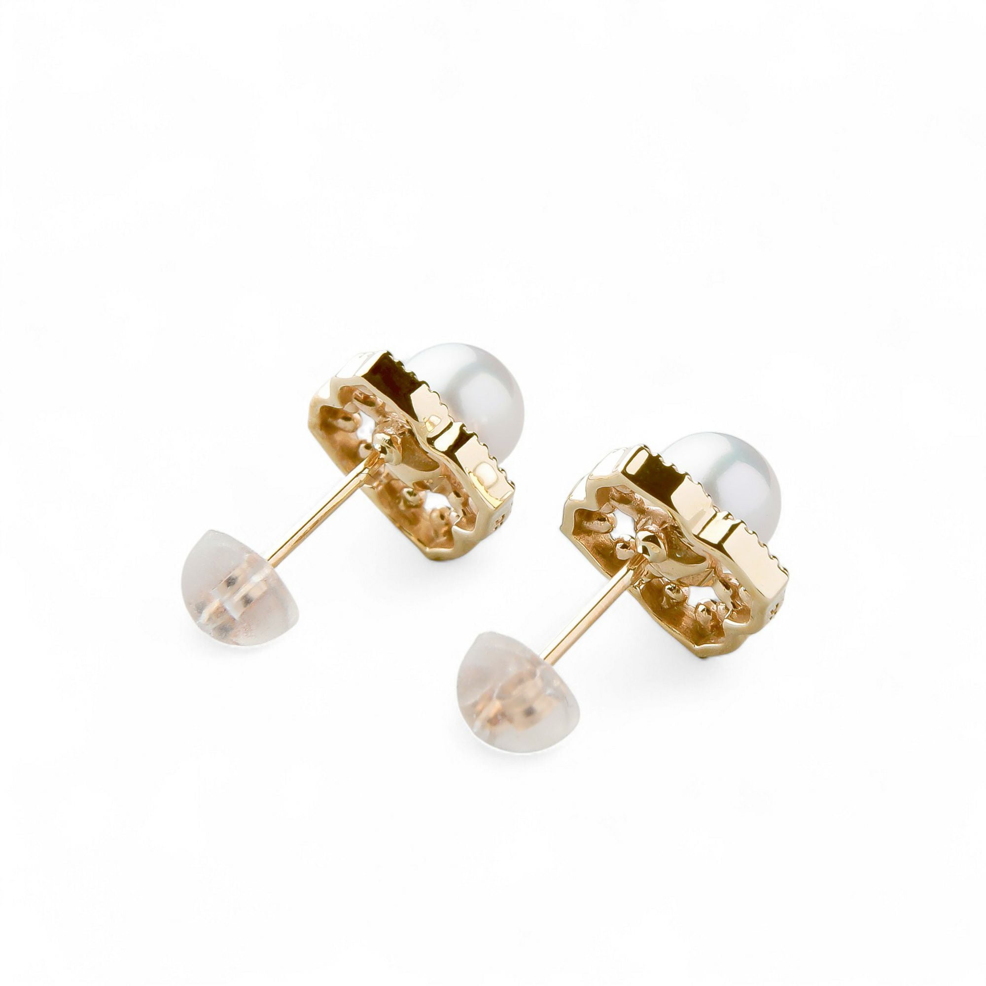 Fleur Eclat あこや真珠 フラワーピアス 5.0-5.5mm K10YG | WSP