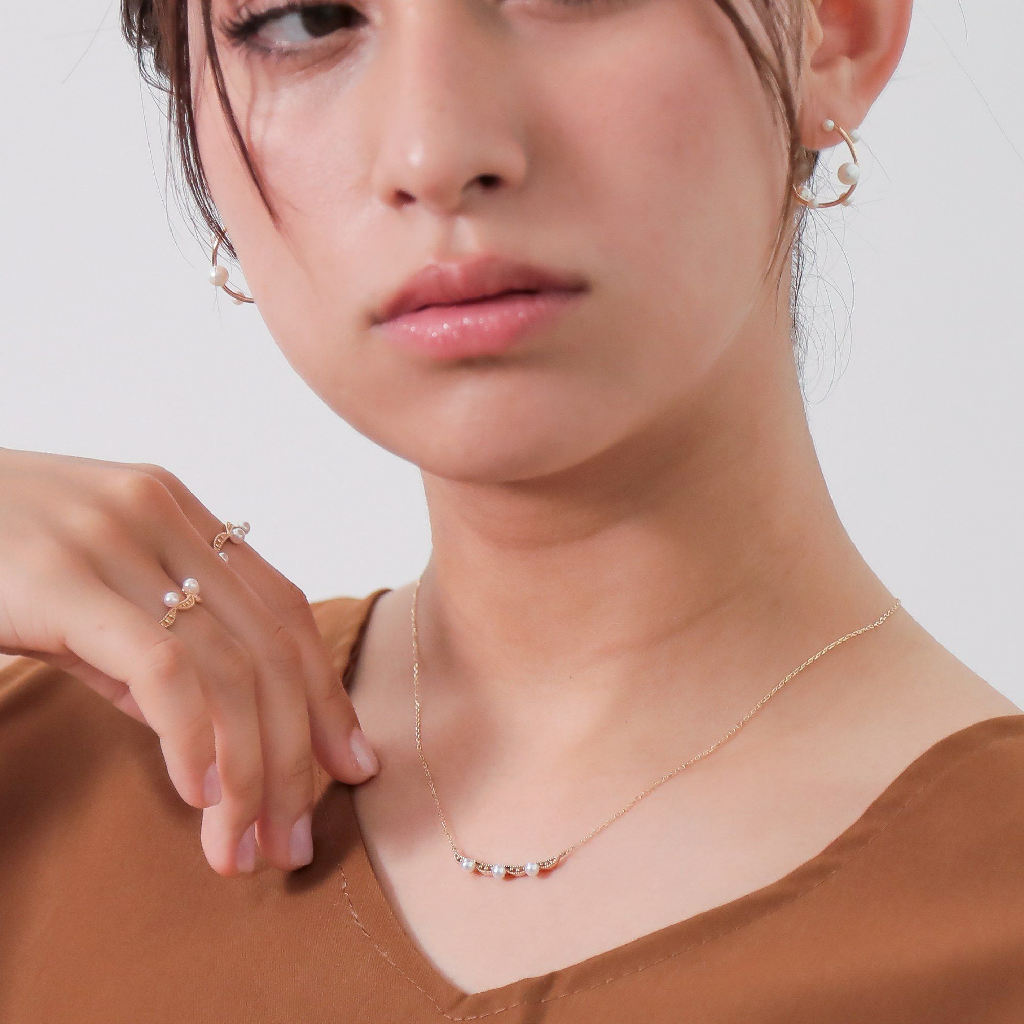 Fleur Eclat あこや真珠 ティアラペンダント 3.0-3.5mm K10YG | WSP