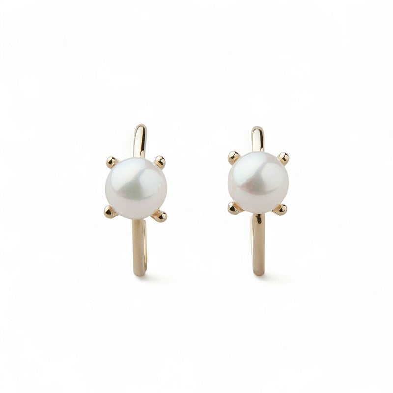 Carina あこや真珠 フープピアス　5.5-6.0mm K10YG