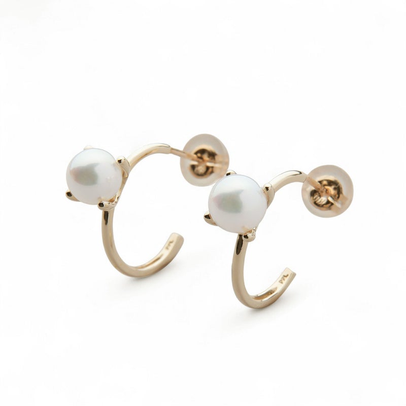 Carina あこや真珠 フープピアス　5.5-6.0mm K10YG