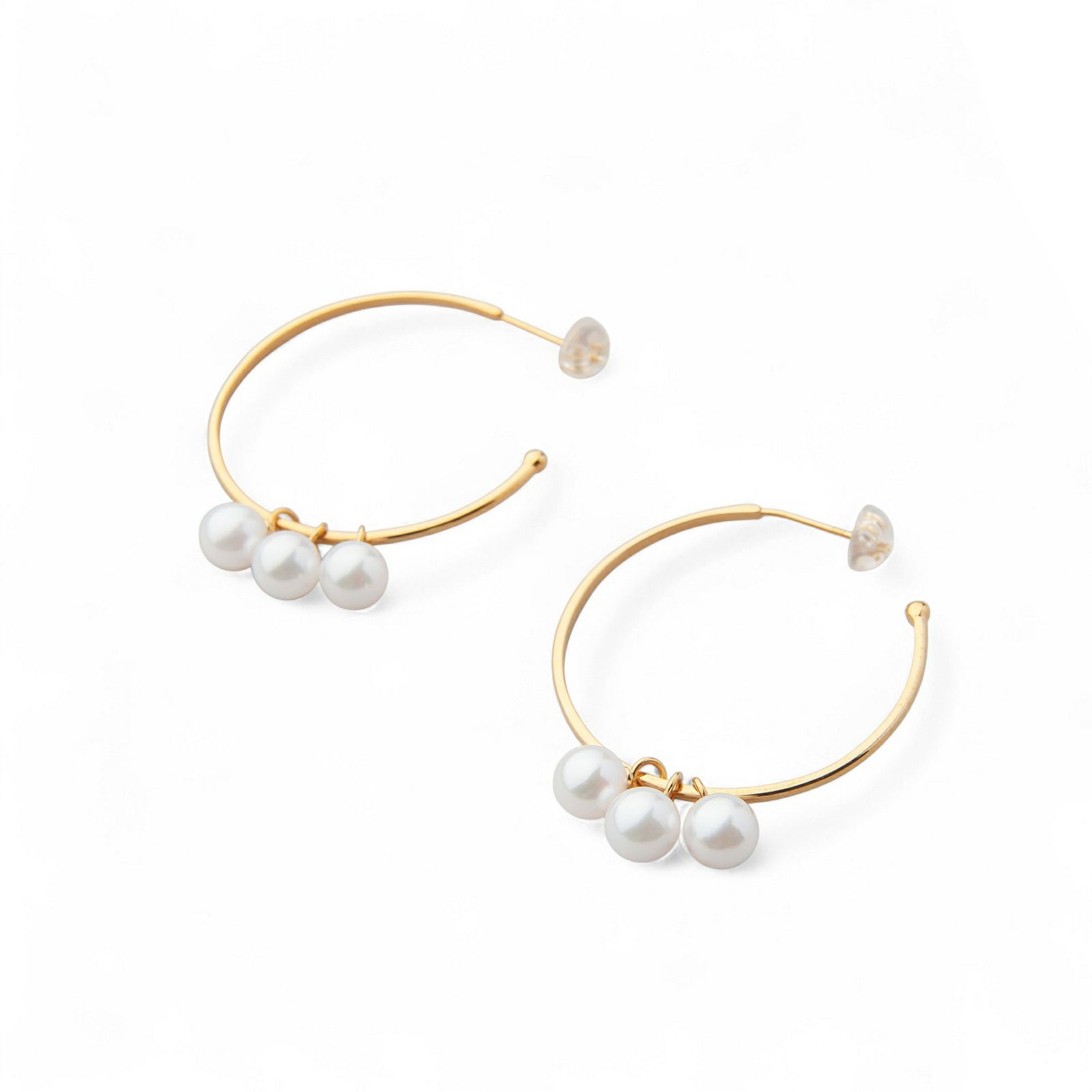 Carina あこや真珠 大フープピアス　5.5-6.0mm SV925/K18YG/K14WG