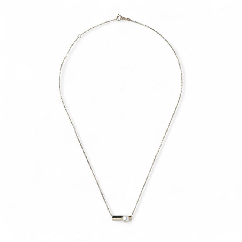 Carina あこや真珠 スリム シグネットペンダント　5.5-6.0mm K10YG