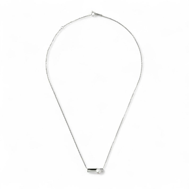 Carina あこや真珠 スリム シグネットペンダント　5.5-6.0mm K10WG