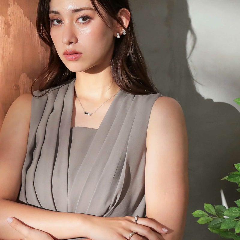 Carina あこや真珠 スリム シグネットペンダント　5.5-6.0mm K10WG