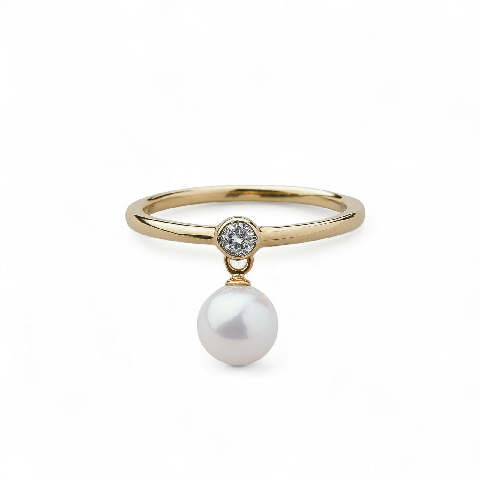 Carina あこや真珠 チャームリング　5.5-6.0mm K10YG