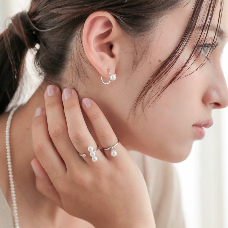 Carina あこや真珠 チャームリング　5.5-6.0mm K10WG