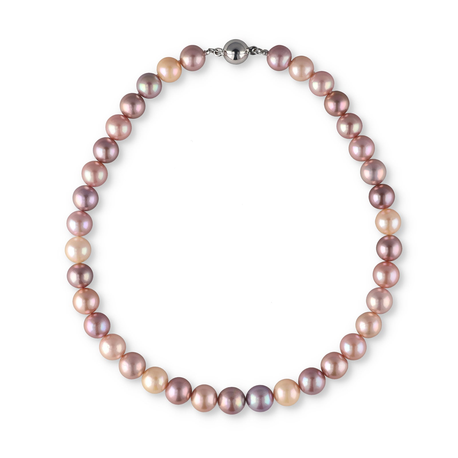 淡水真珠 (有核) ネックレス　10.3-12.0mm キングフィッシャー鑑別 -Mauvette-
