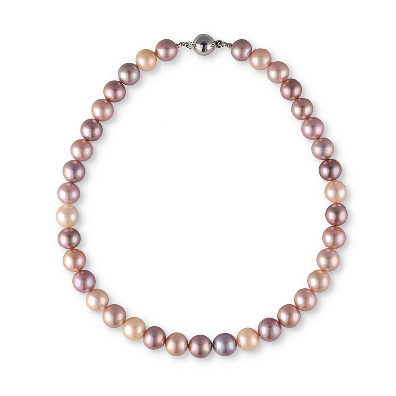 淡水真珠 (有核) ネックレス　10.3-12.0mm キングフィッシャー鑑別 -Mauvette-