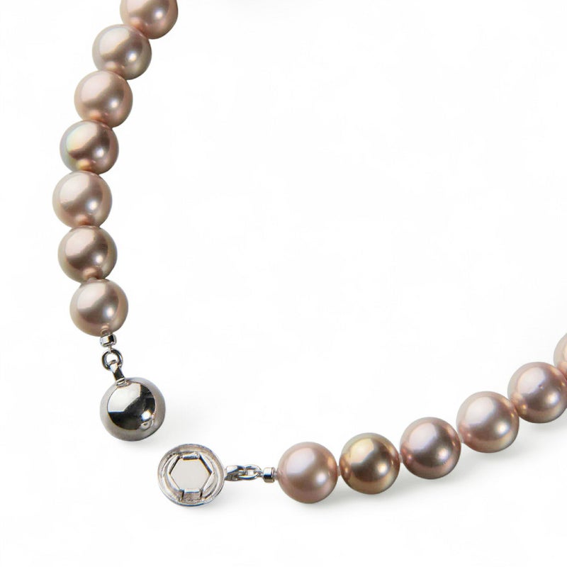 淡水真珠 (有核) ネックレス　10.3-12.0mm キングフィッシャー鑑別 -Mauvette-