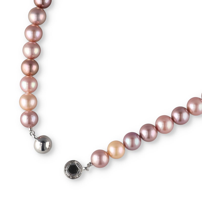 淡水真珠 (有核) ネックレス　10.3-12.0mm キングフィッシャー鑑別 -Mauvette-