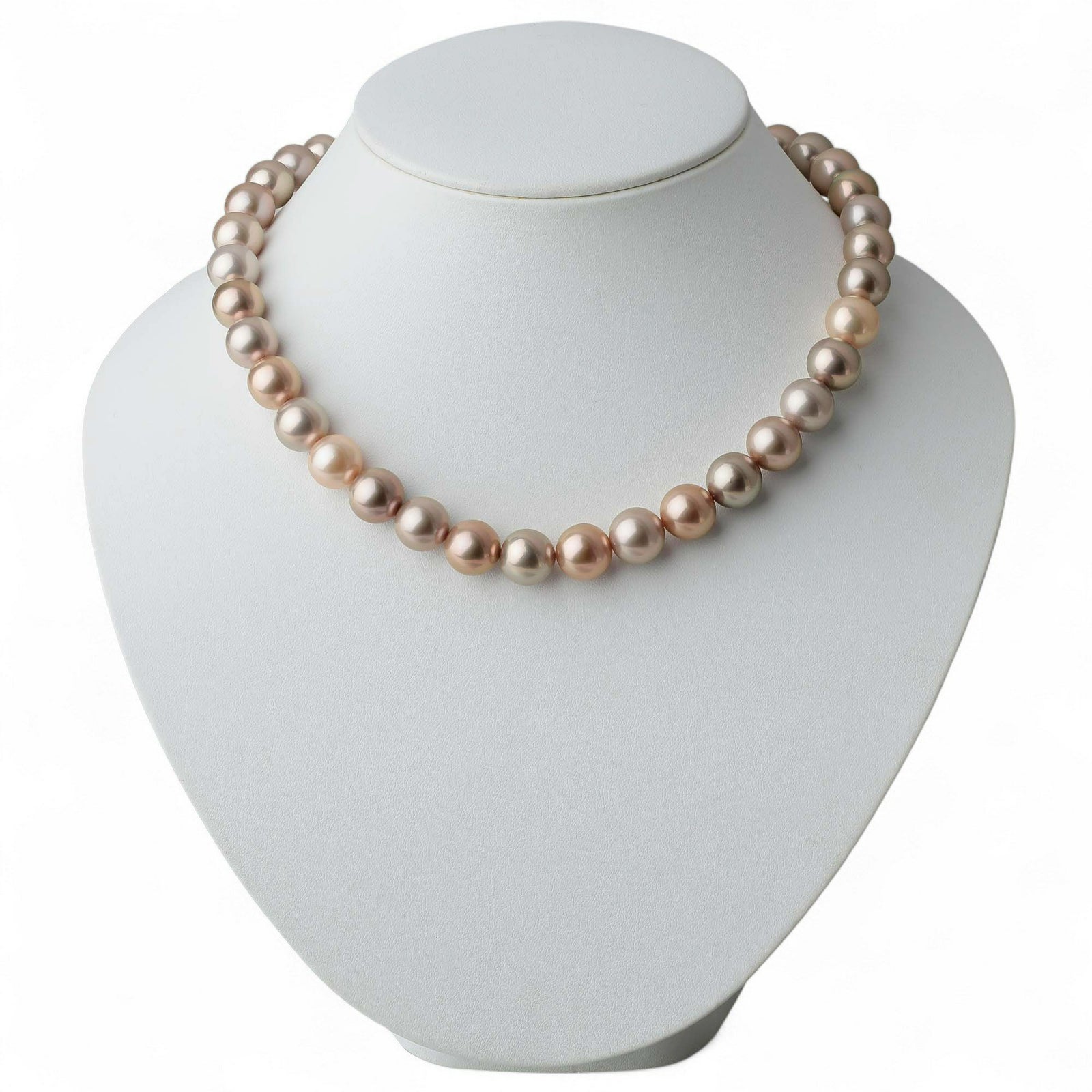 淡水真珠 (有核) ネックレス　10.3-12.0mm キングフィッシャー鑑別 -Mauvette-