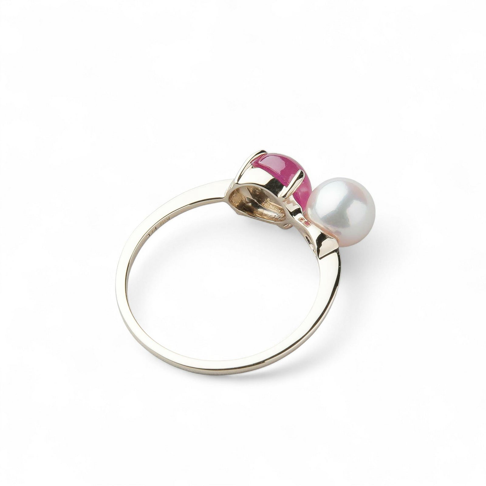 【WEB限定】あこや真珠×スタールビー リング　5.5-6.0mm/6mmUP K10YG