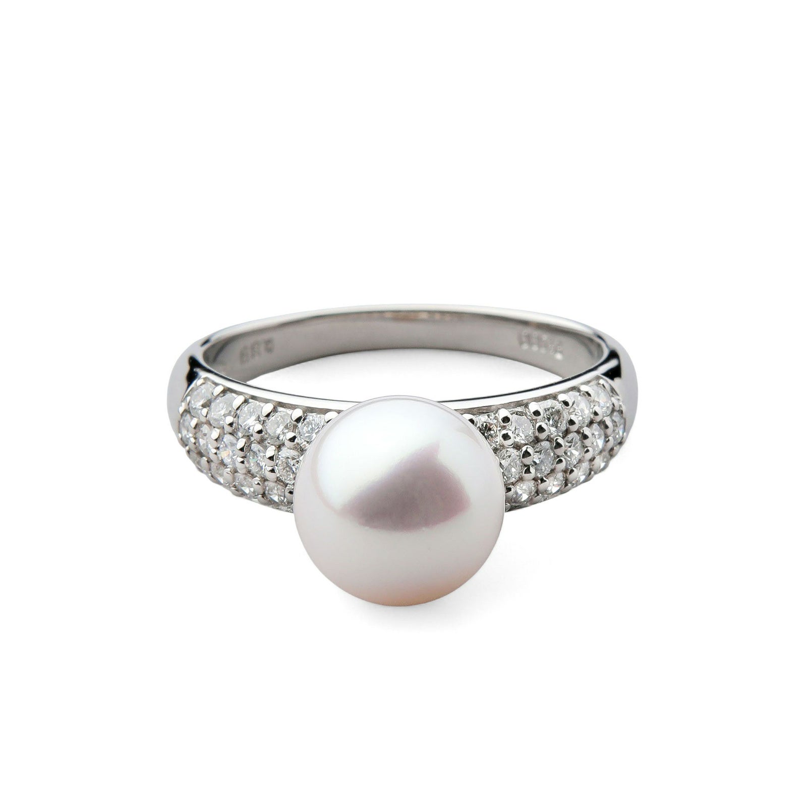 オーロラ花珠真珠 リング8.5-9.0mm PT900 -Premium-