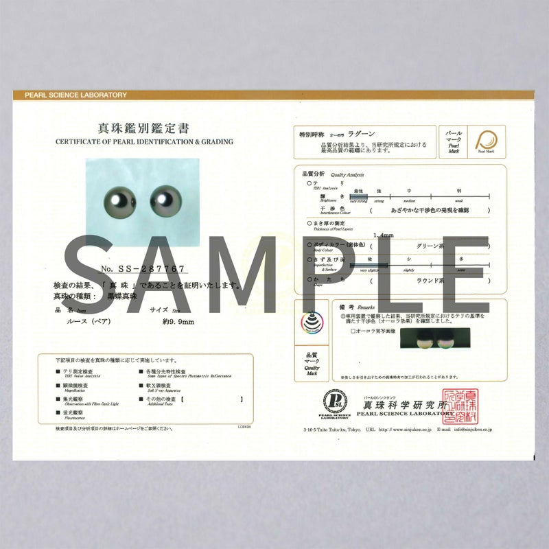 タヒチ黒蝶真珠 ピアス11mm K18YG -Aurora Lagoon-