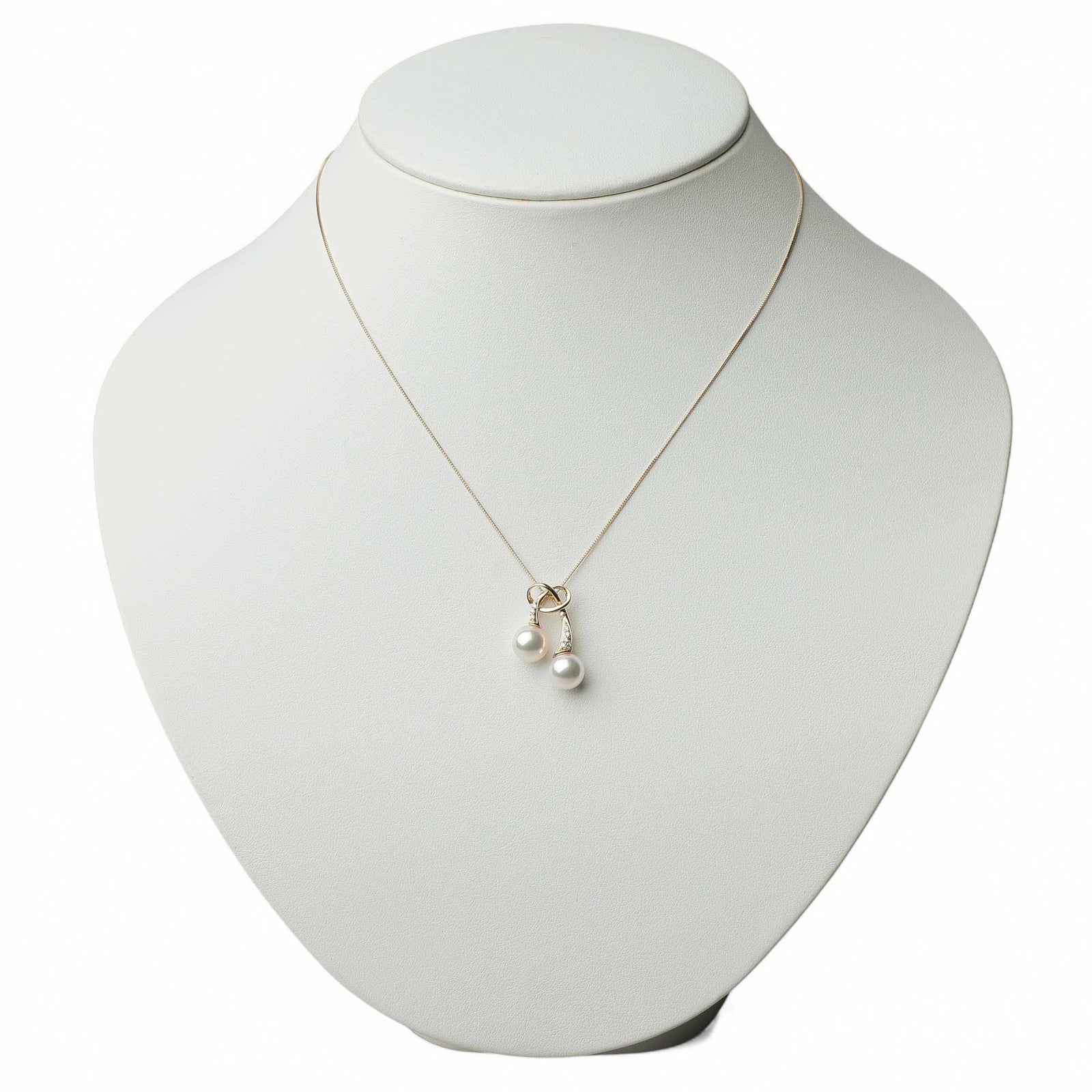 あこや真珠 リボン ペンダントトップ　7.5-8.0mm K18YG