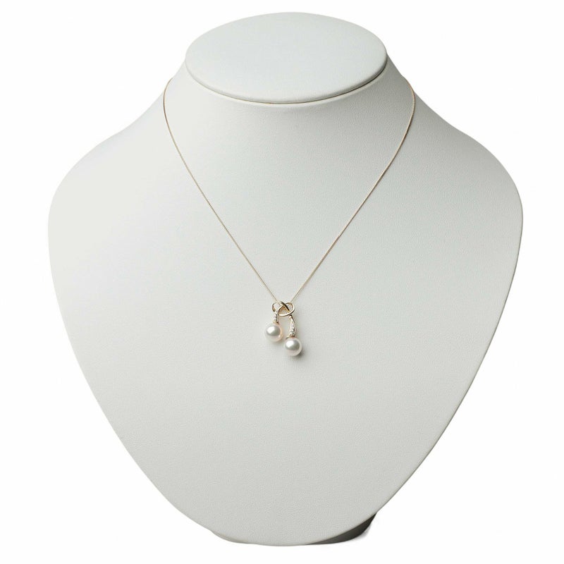 あこや真珠 リボン ペンダントトップ　7.5-8.0mm K18YG