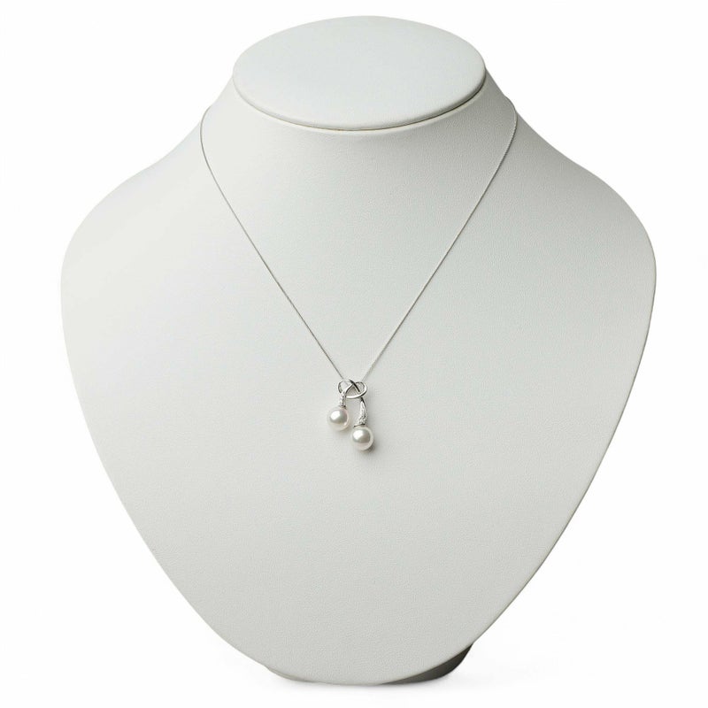 あこや真珠 リボン ペンダントトップ　7.5-8.0mm PT900