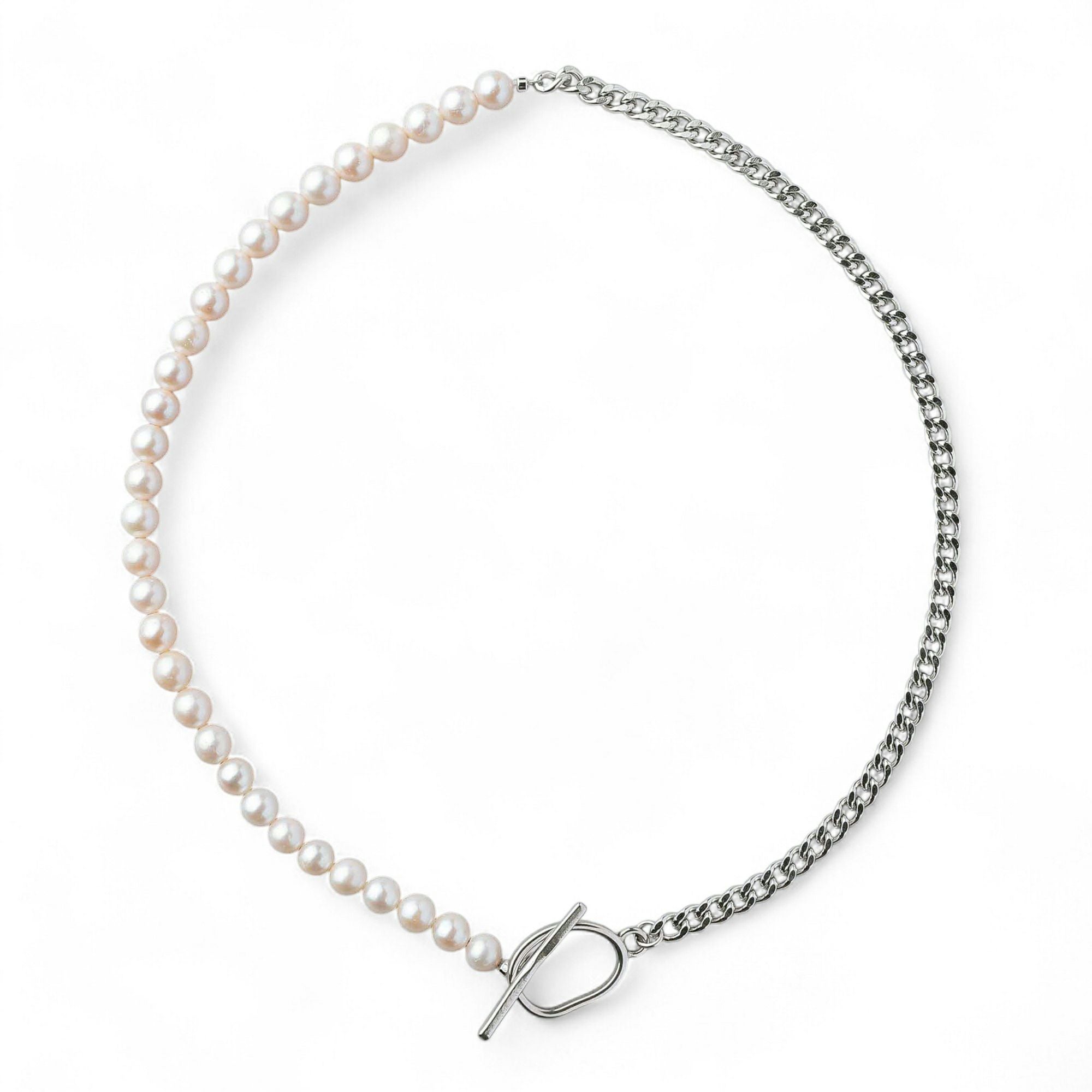 淡水真珠 ハーフチェーン ネックレス