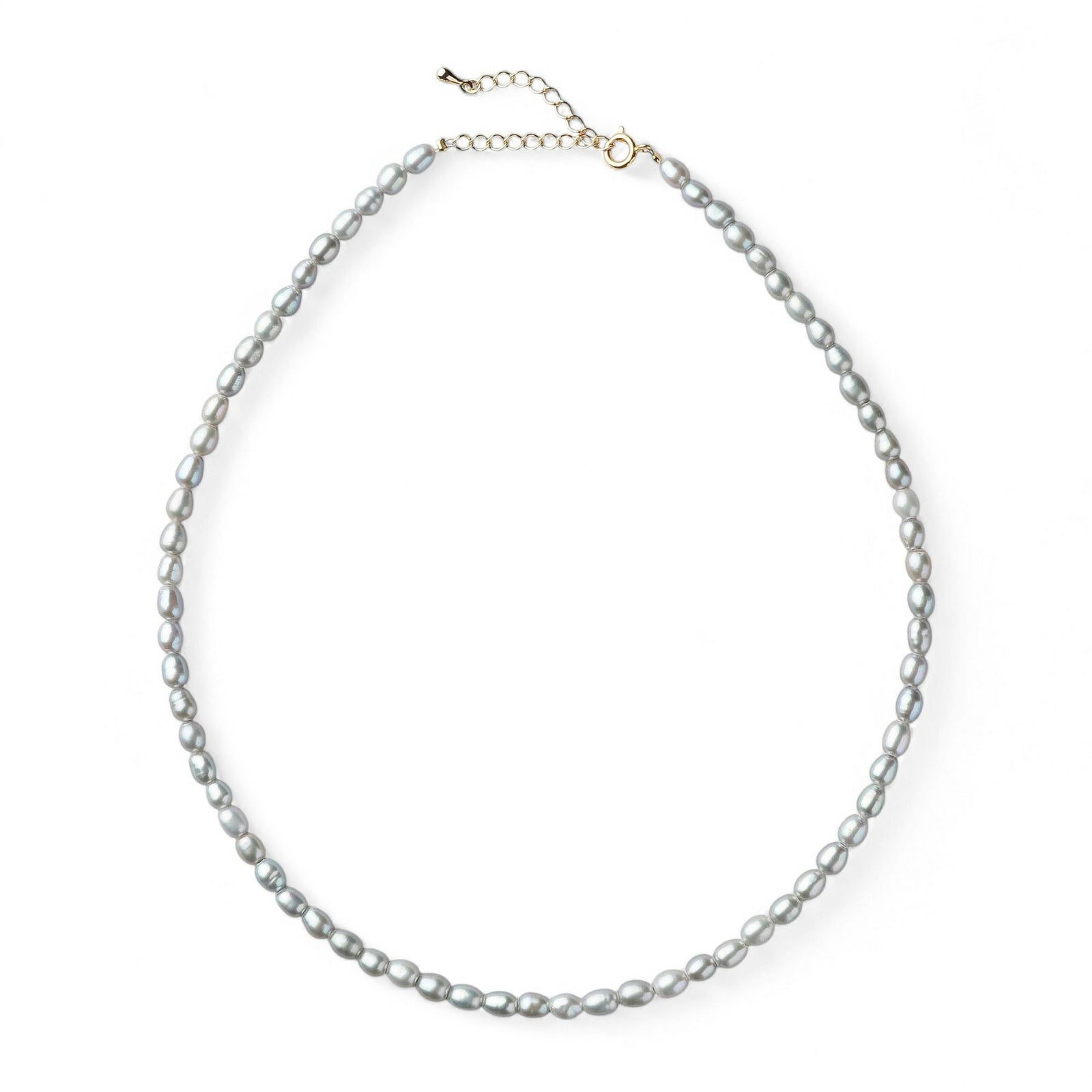 【WEB限定】淡水真珠 ネックレス　4.5-5.0mm グレー ライス