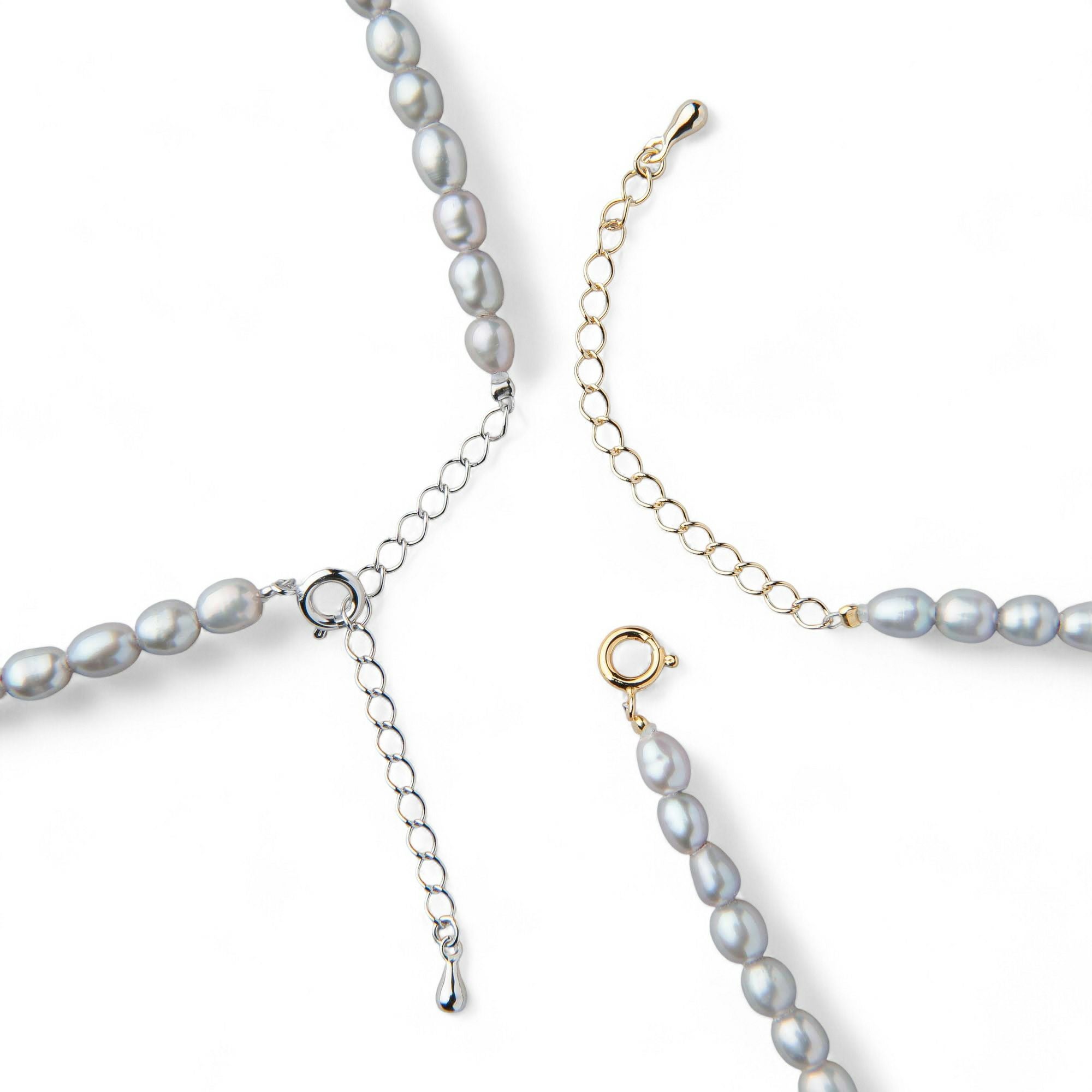 WEB限定】淡水真珠 ネックレス 4.5-5.0mm グレー ライス | WSP（ダブル