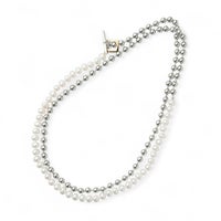 【WEB限定】淡水真珠×ボールチェーン ロングネックレス　5.5-6.0mm SUS304