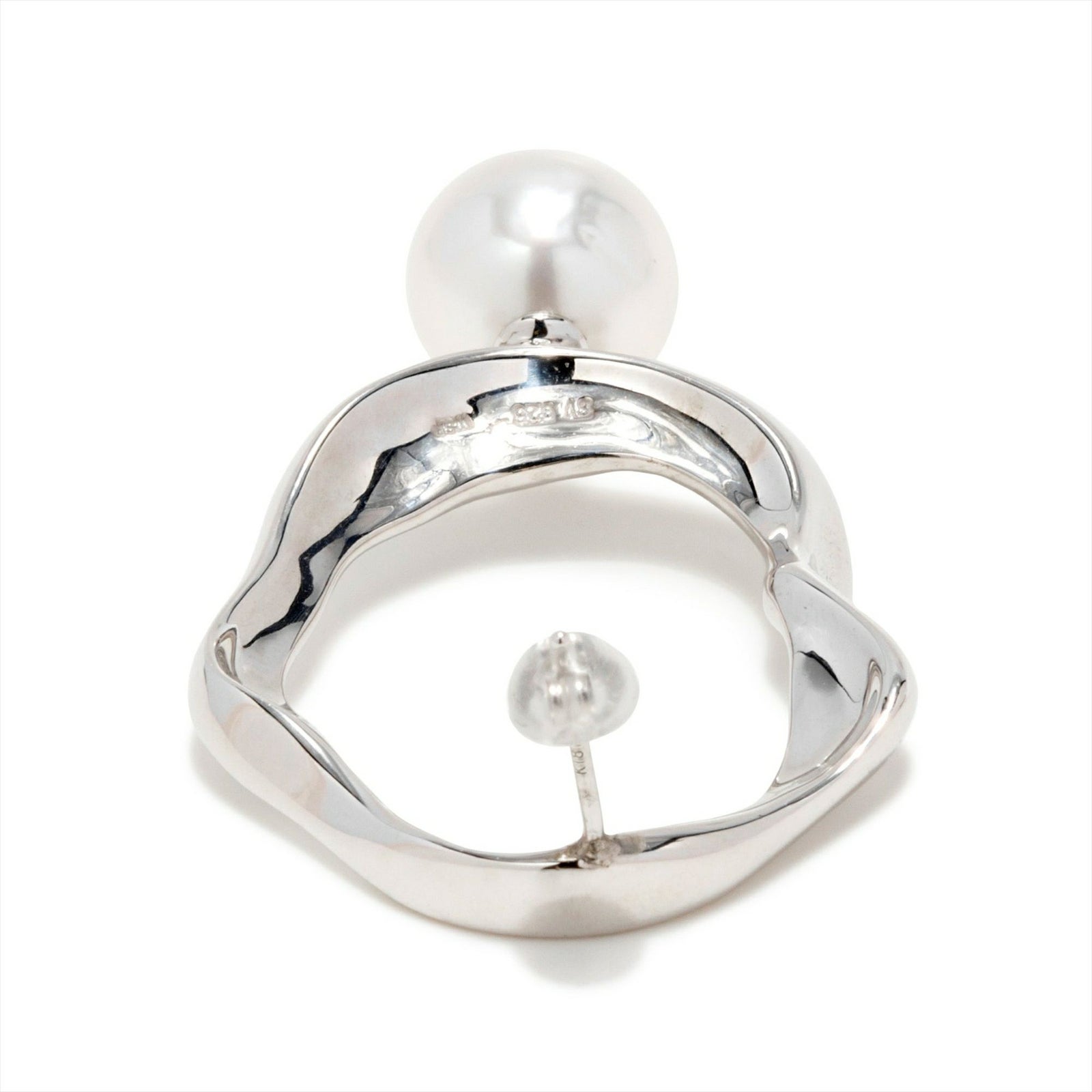 マルレナ マリッサピアス ウェーブ/アウトサイド (片耳)　淡水真珠 10mmUP SV925/K18WG