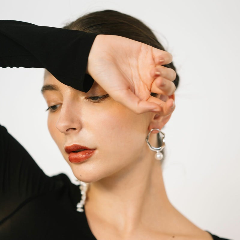 マルレナ マリッサピアス ウェーブ/アウトサイド (片耳)　淡水真珠 10mmUP SV925/K18WG