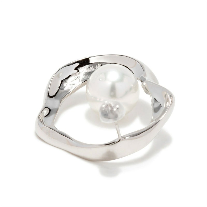 マルレナ マリッサピアス ウェーブ/インサイド (片耳)　淡水真珠 10mmUP SV925/K18WG