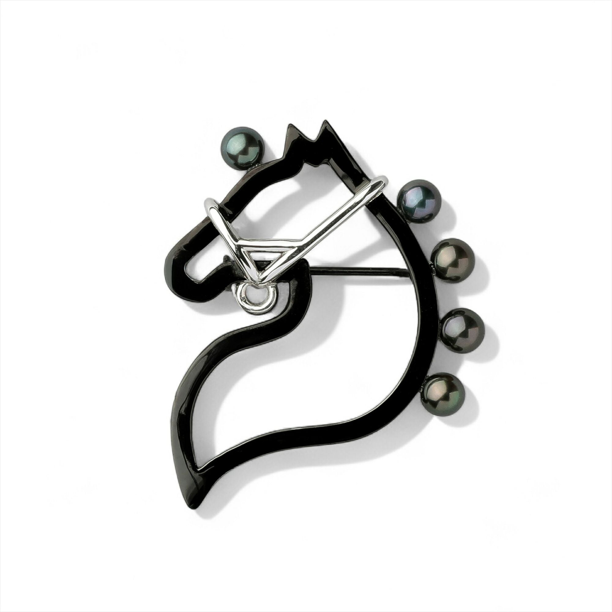 Cheval シュヴァルブローチ S あこや真珠 4.5-5.0mm SV925 BRhP [MARLENA]
