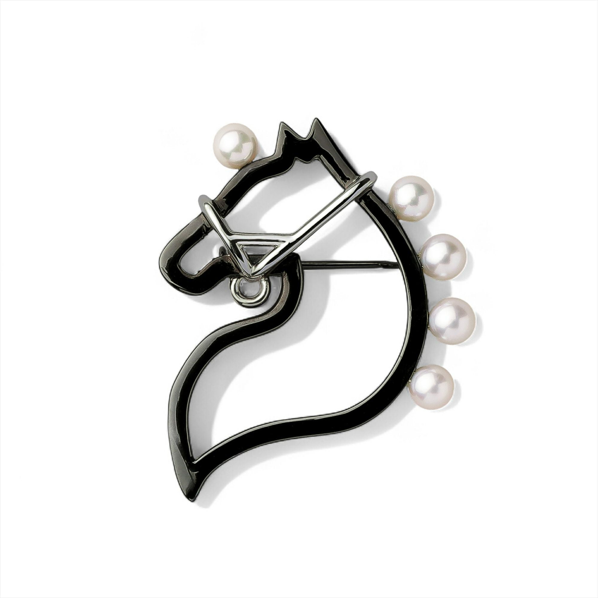 Cheval シュヴァルブローチ S あこや真珠 4.5-5.0mm SV925 BRhP