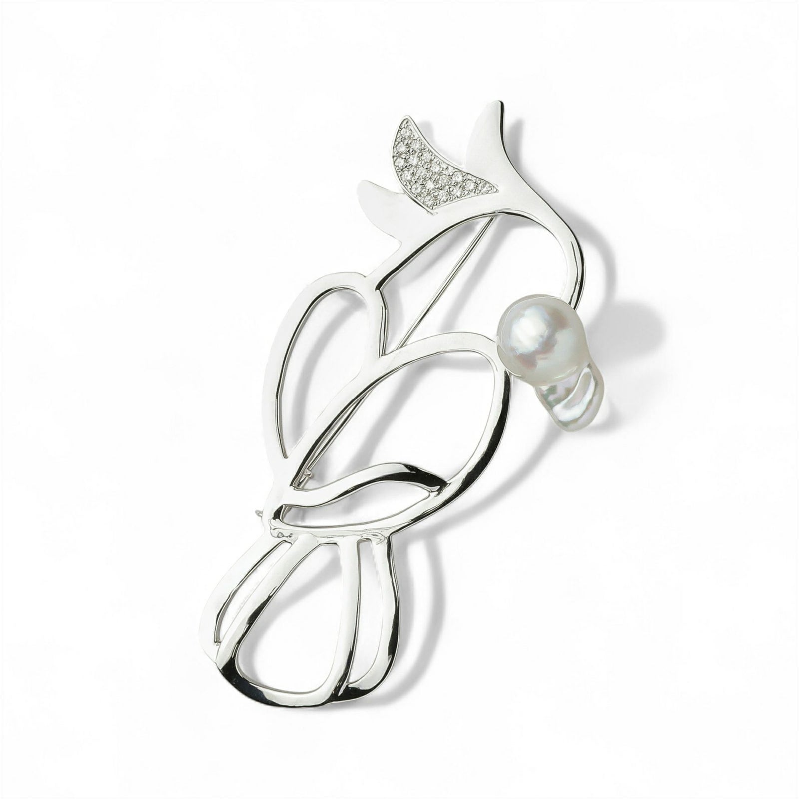 マルレナ パーラーバロックパールブローチ あこや真珠 9mmUP SV925 ダイヤモンド