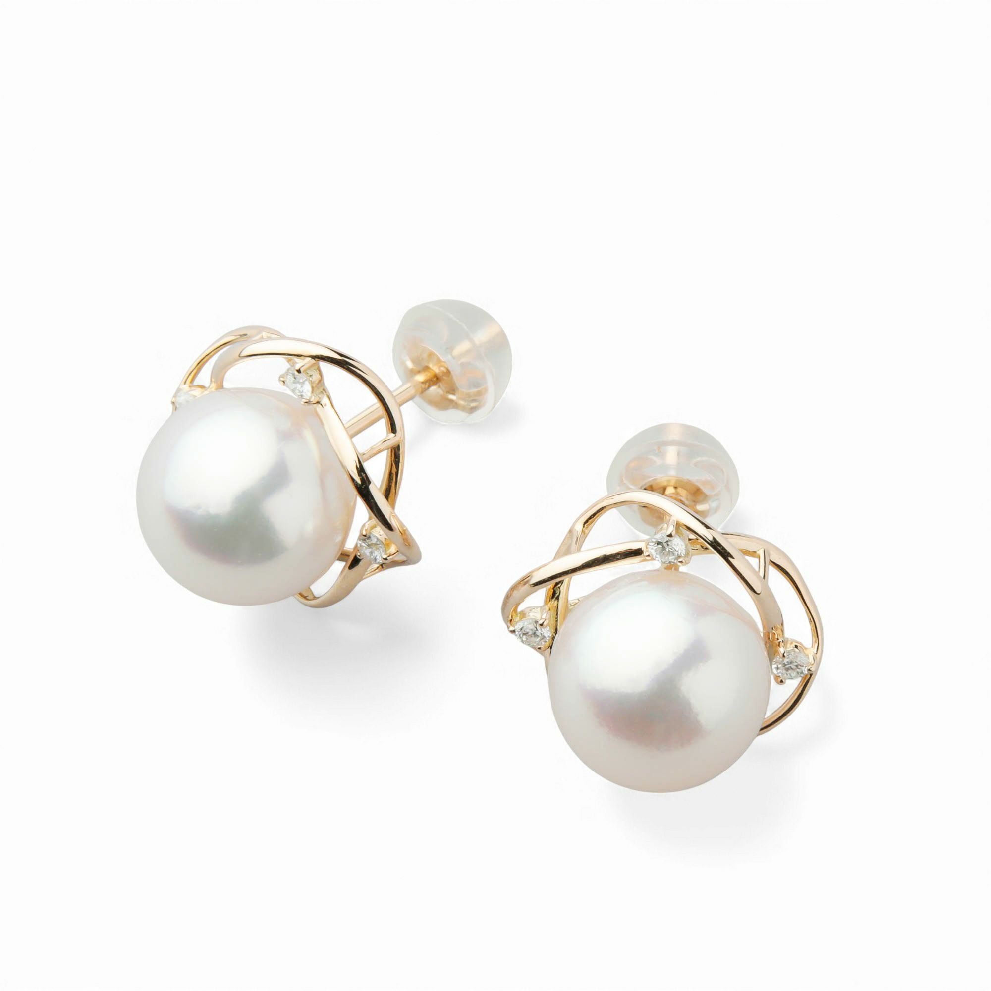 LUXE あこや真珠 ピアス 8.5-9.0mm PT900/K18YG | WSP（ダブルエスピー