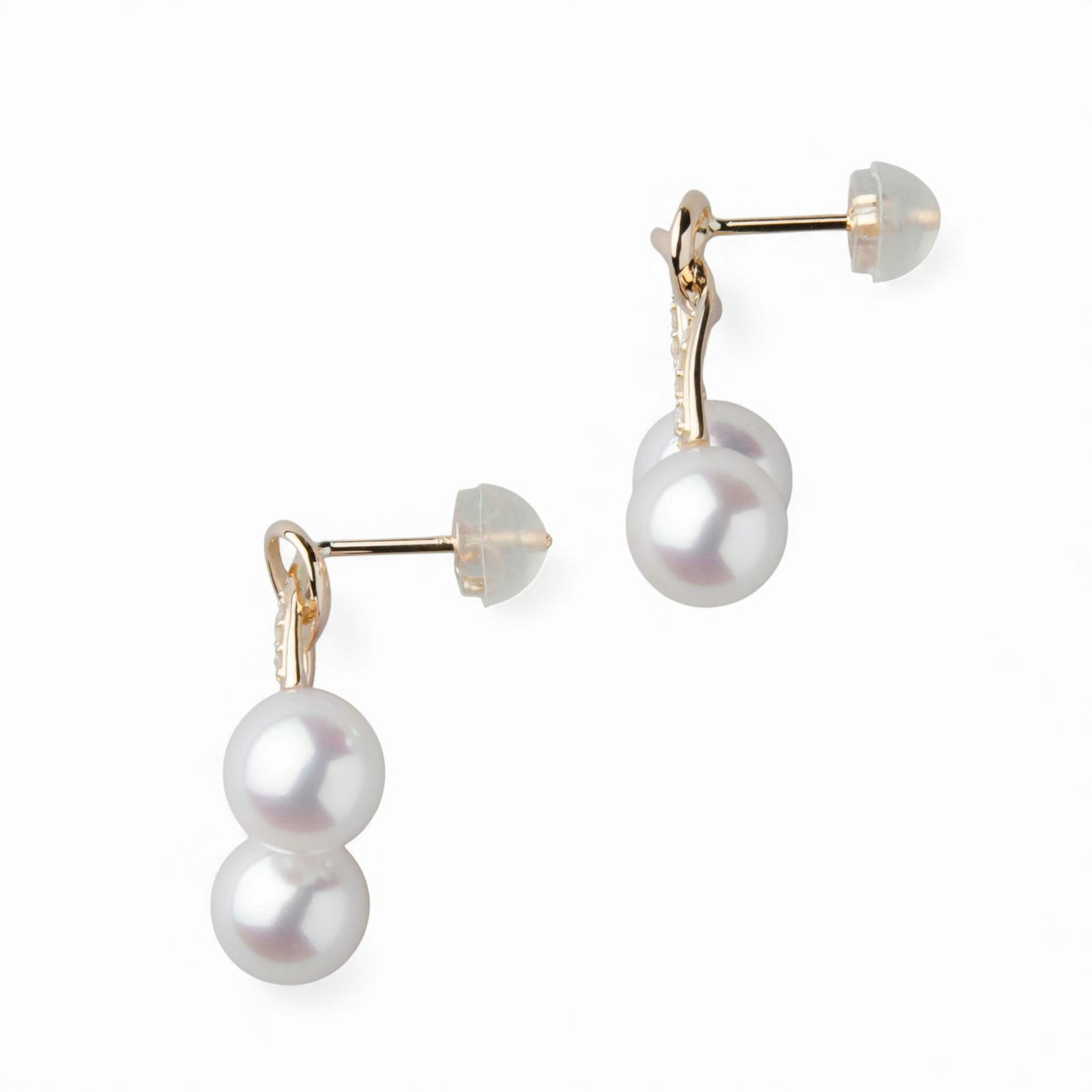  LUXE あこや真珠 リボンピアス6.5-7.0mm K18YG