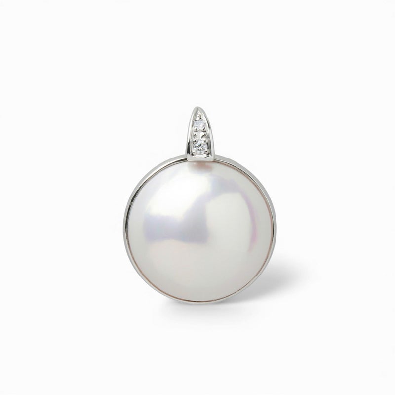 マベ真珠 ペンダントトップ　13mmUP PT900 [WSP]