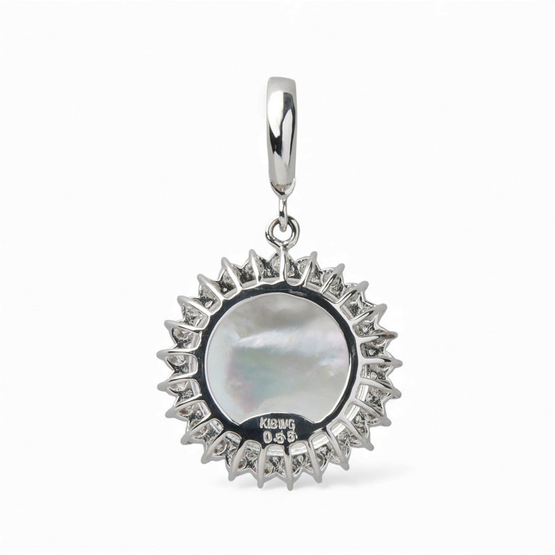 マベ真珠 ダイヤ ペンダントトップ　12mmUP K18YG 角ツユ オーロラブルー [WSP] マベ真珠 ダイヤ クリッカー/ペンダントトップ　13mmUP K18WG [WSP]