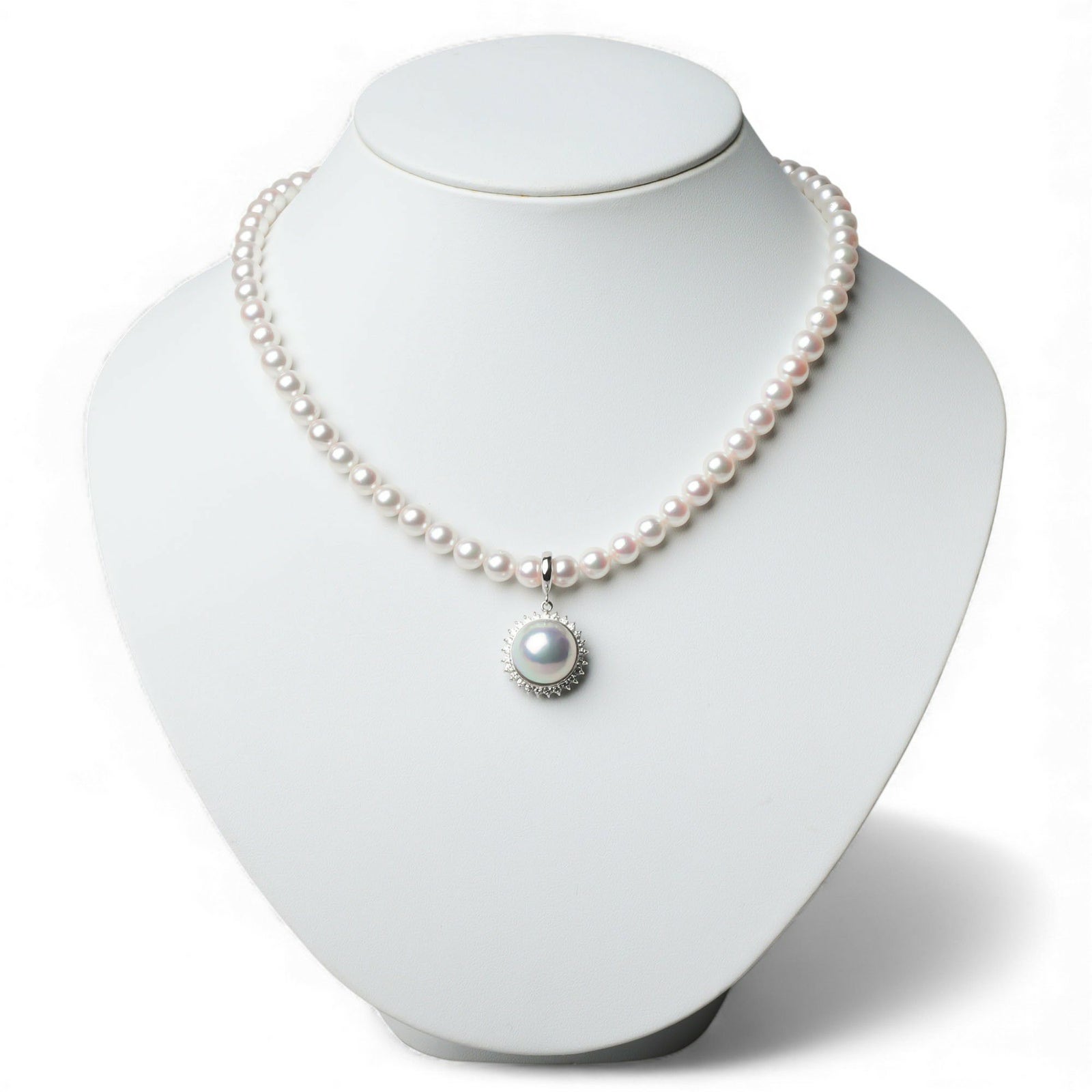 マベ真珠 ダイヤ ペンダントトップ　12mmUP K18YG 角ツユ オーロラブルー [WSP] マベ真珠 ダイヤ クリッカー/ペンダントトップ　13mmUP K18WG [WSP]