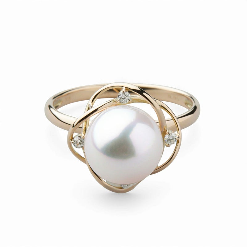 LUXE あこや真珠 リング　8.5-9.0mm K18YG