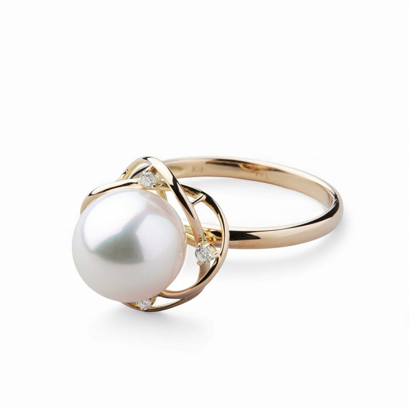 LUXE あこや真珠 リング　8.5-9.0mm K18YG